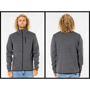 RIP CURL Departed Anti-Series Crew Jacket DWR Coating Charcoal Marle Small S NWT